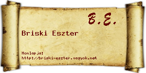 Briski Eszter névjegykártya